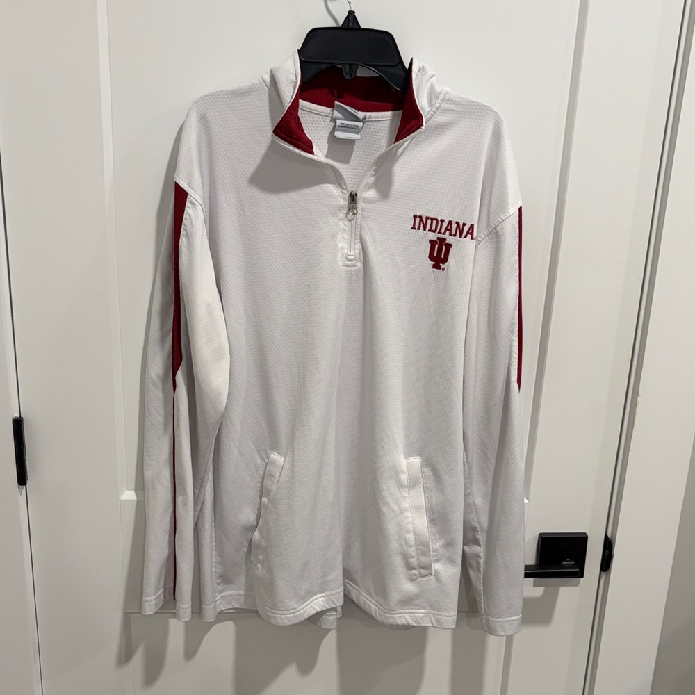 Knights Apparel White and Red Zip Pullover